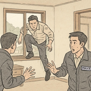 [속보]“부모님께 수갑찬 모습은…” 체포후 수갑 안채운 피의자 도주