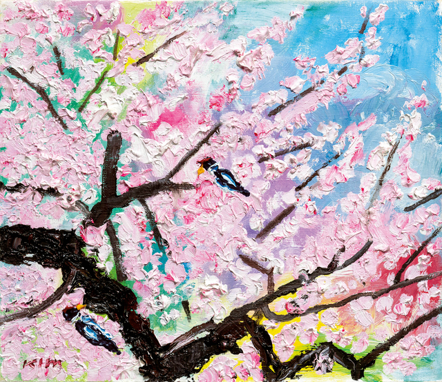 김종학, 벚꽃, 캔버스에 아크릴과 오일, 45.5×53cm (10), 3000~6000만 원. 케이옥션 제공