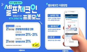 KTX·새마을 자유석 ‘셀프체크인’ 이용하면 ‘경품’
