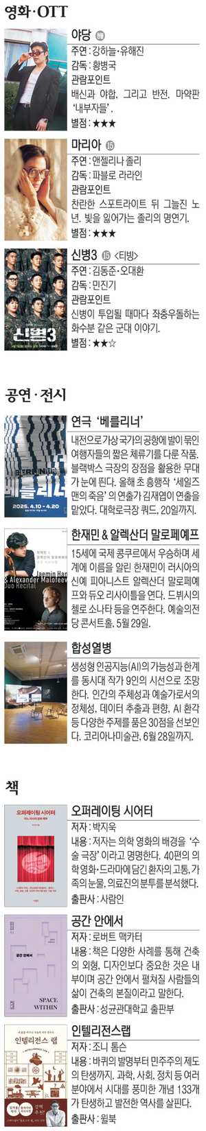 영화 ‘야당’ 등[Culture Pick]