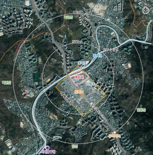 유진상가·인왕시장 사업 대상지 위치도.서대문구청 제공