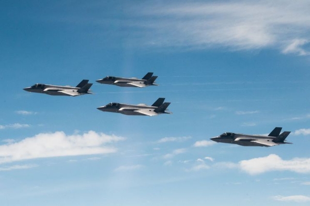 F-35A가 편대비행하는 모습. 공군 제공