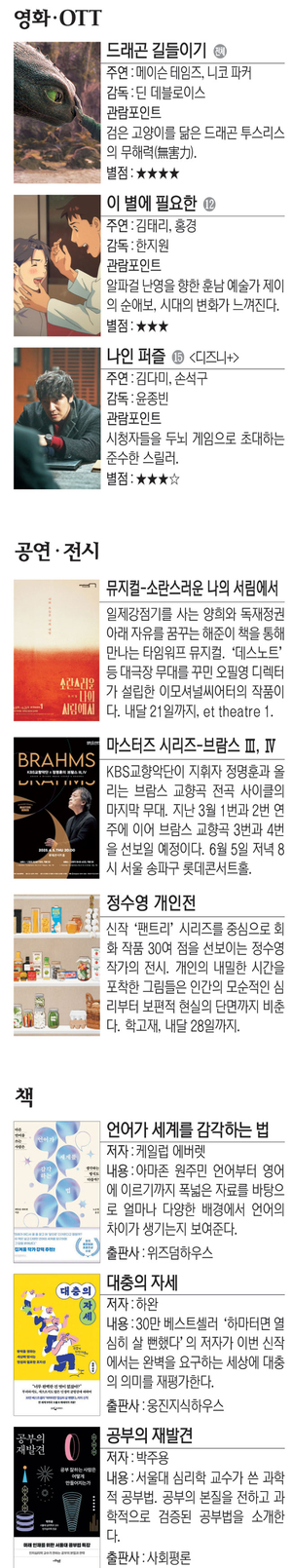 영화 ‘드래곤 길들이기’  등[Culture Pick]