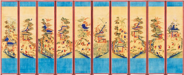 미국 덴버미술관 소장 ‘백동자도(百童子圖) 병풍’의 보존처리 후 모습. 국가유산청 제공