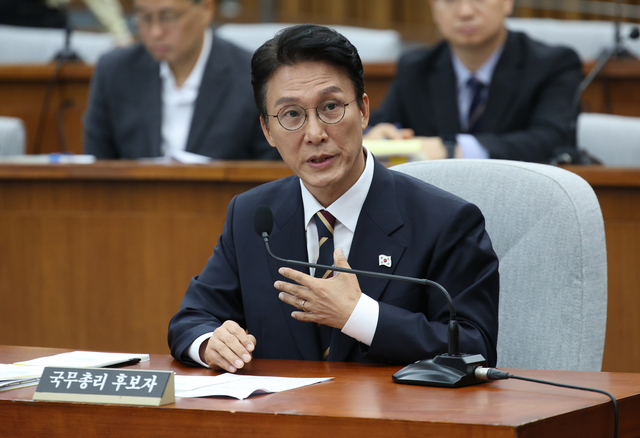 김민석 국무총리 후보자가 25일 국회에서 열린 인사청문회에서 질문에 답하고 있다. 뉴시스