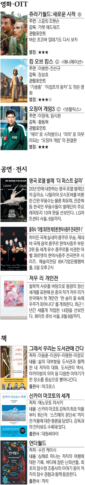 영화 ‘쥬라기월드:새로운 시작’ 등[Culture Pick]