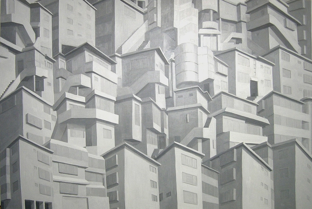 정직성, ‘신림동-연립주택’, 2004, 130×194cm, 캔버스에 유채, 서울시립미술관 소장.