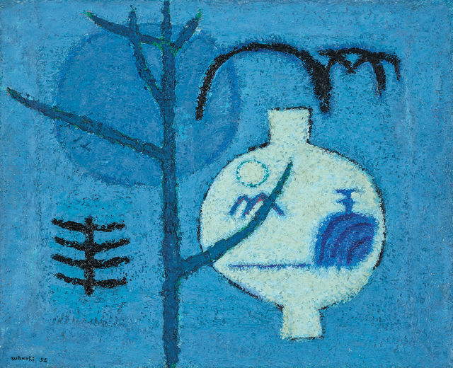 김환기 Kim WhanKi 1913 - 1974, 항아리, oil on canvas , 50×60.6cm, 1958년작. 케이옥션 제공