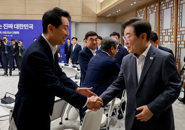 서울시장과 악수