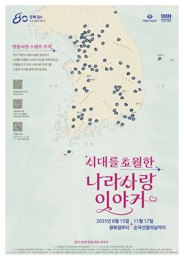 국가보훈부, 독립기념관, 전쟁기념관 협업프로젝트 현충시설 스탬프 투어 포스터. 국가보훈부 제공