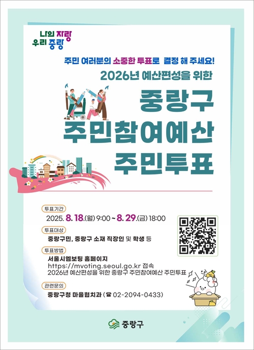 중랑구 주민참여예산 주민투표 홍보 포스터. 중랑구청 제공