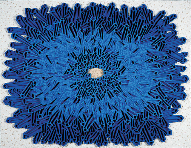 이광영 ‘문명산수’, 162.5×97㎝,  캔버스에 혼합재료, 2025.