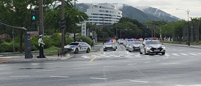 경찰청과 경북경찰청이 2025 APEC 정상회의를 앞두고 실시한 기동경호훈련. 경북경찰청 제공