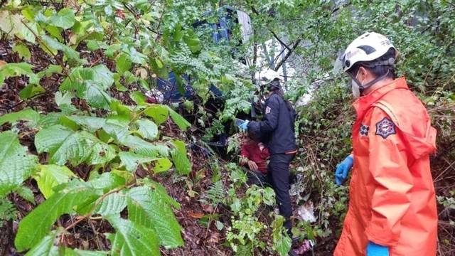 양양 트럭 추락사고 현장. 강원특별자치도소방본부 제공