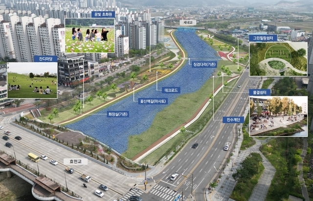 전북 전주시가 명품하천 365프로젝트 일환으로 효천교 인근 삼천 세내 역사문화마당 조성에 나선다. 사진은 효천교 인근 삼천 명품 하천 조성 조감도. 전주시청 제공