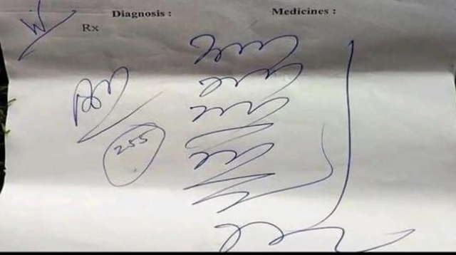 지난해 인도 의사가 손글씨로 작성한 처방전. BBC 뉴시스