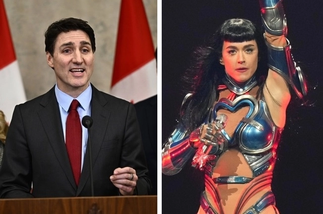 쥐스탱 트뤼도 전 캐나다 총리와 미국의 팝스타 케이티 페리. AP 연합뉴스