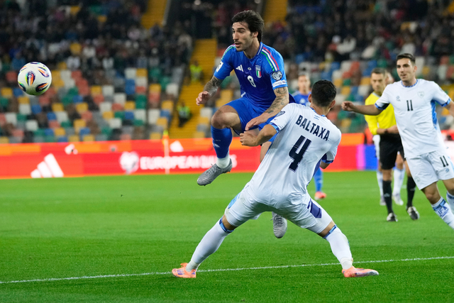 14일(현지시간) 우디네에서 열린 이탈리아-이스라엘 월드컵 예선전. AP 연합뉴스