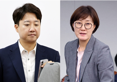 이준석 개혁신당 대표(왼쪽사진)와 김현지 대통령실 제1부속실장. 연합뉴스