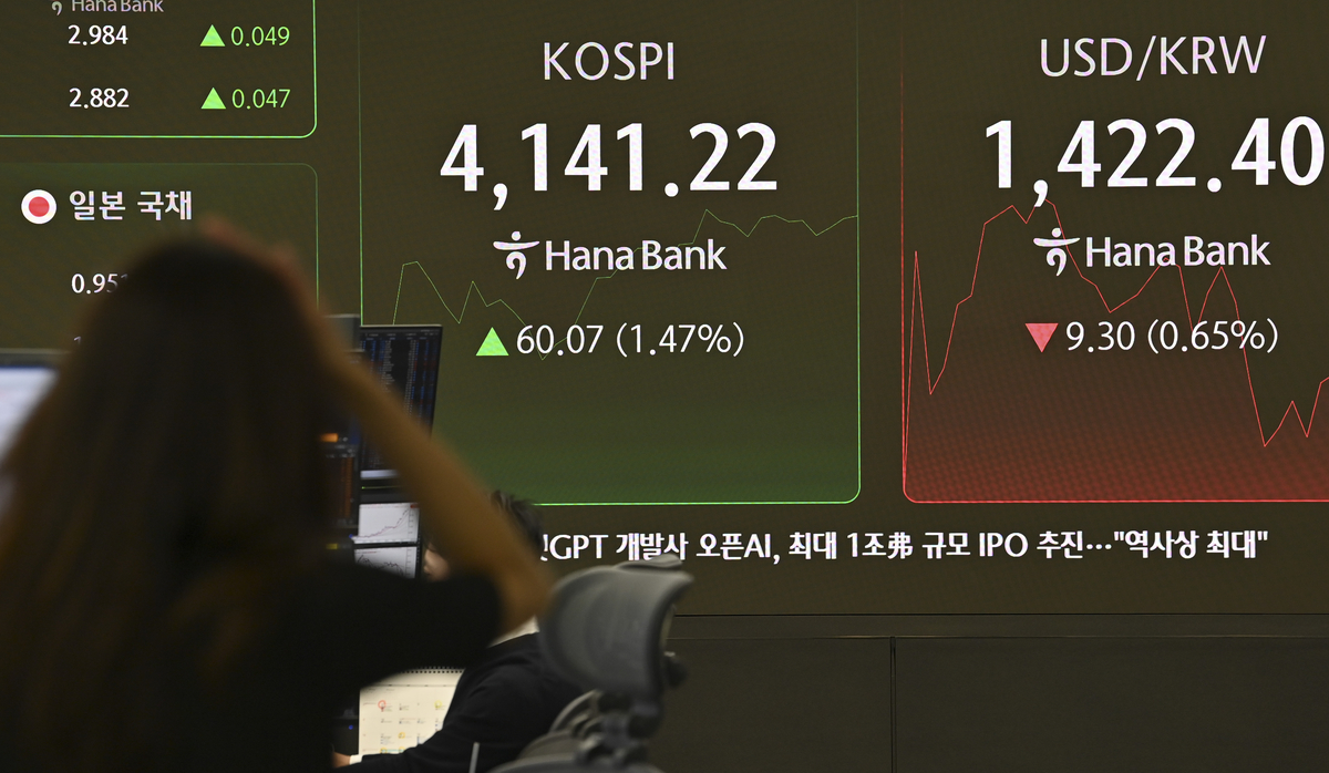 수출주 ‘날개’… 코스피, 장중 4100선 돌파