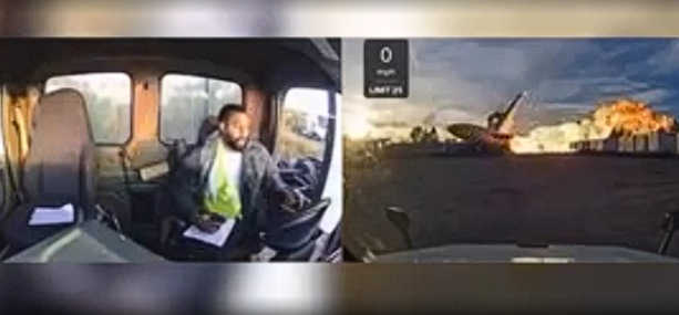 ‘실제, 눈앞에서 항공기가 폭발한다면?’···UPS 화물기 추락 옆에서 지켜본 트럭 운전자