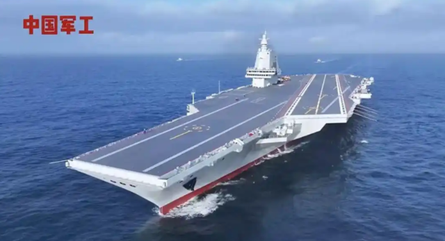 중국 국가국방과학기술공업국이 공개한 푸젠호 해상 시험 영상 캡처.