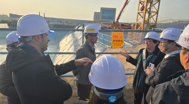 2027 충청 U대회 FISU·ITC 청주 다목적 실내체육관 체조경기장 실사 현장.