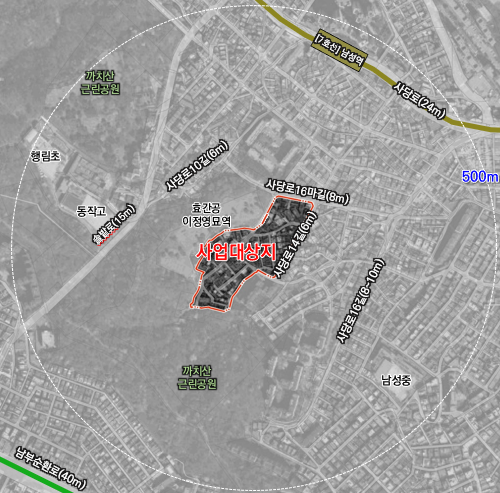 서울 동작구 사당12구역(사당동 288번지 일대) 재개발 사업 위치도. 동작구청 제공