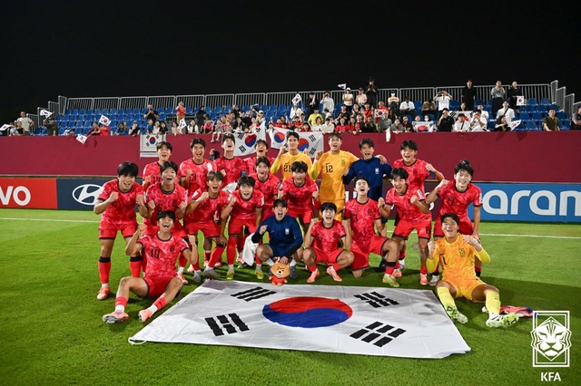 2025 FIFA U-17 월드컵에서 32강에 진출한 한국 대표팀. 대한축구협회 제공