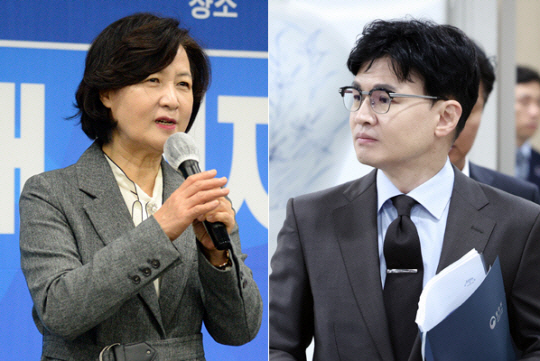 “한동훈, 총 맞았나” vs “추미애 상태 더 나빠져”…韓·秋 설전