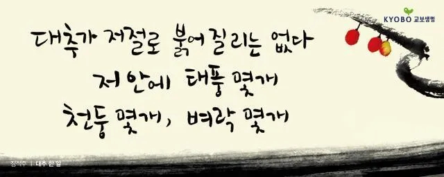 장석주 시인의 ‘대추 한 알’. 교보생명 제공