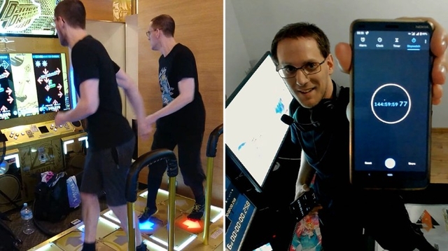 체페 사볼츠가 DDR로 비디오게임 마라톤 신기록을 세운 모습. 기네스  세계기록 위원회 홈페이지 캡쳐 연합뉴스