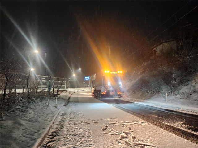 제설작업 중인 차량. 경기도 제공