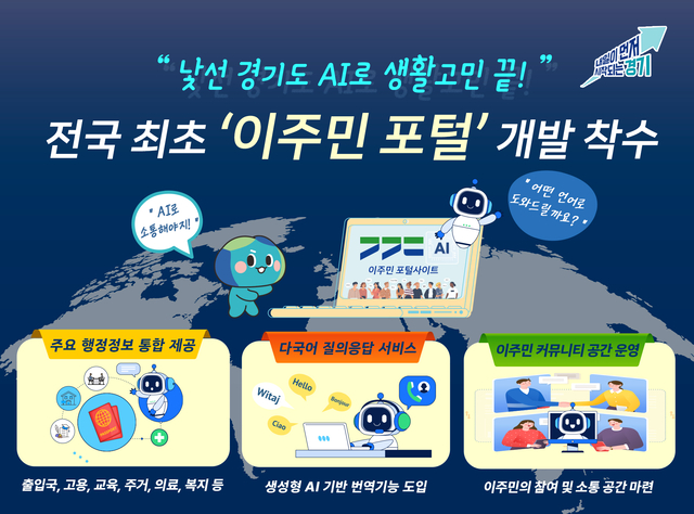 경기도가 이주민이 언어·문화의 장벽 없이 정책과 생활정보를 한눈에 확인할 수 있는 통합 온라인 플랫폼 개발을 시작했다. 경기도 제공