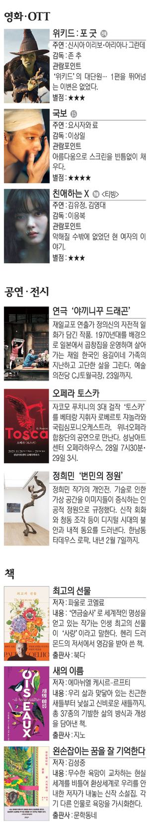 영화 ‘위키드 : 포 굿’ 등[Culture Pick]