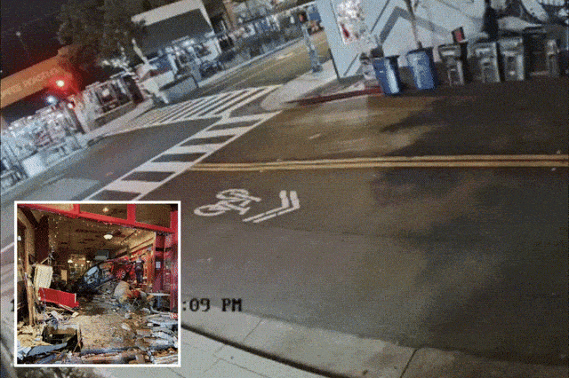 90세 음주운전 차량 커피숍 고속 돌진 영상