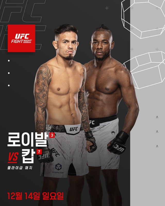 ‘UFC 파이트 나이트: 로이발 vs 캅’의 메인 이벤트. UFC 제공