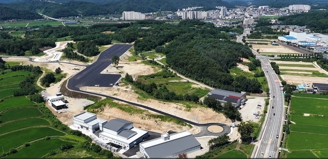 강원 횡성군 묵계리에 조성 중인 이모빌리티 연구·실증단지 전경.