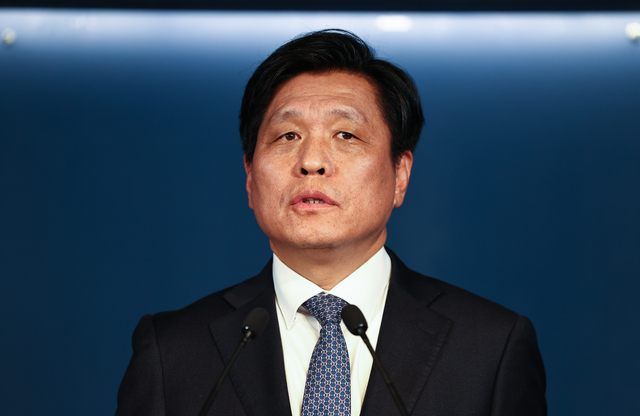 조승래 더불어민주당 사무총장이 7일 서울 여의도 더불어민주당 중앙당사에서 기자간담회를 하고 있다. 뉴시스