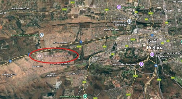 남아공 솔즈빌 호스텔 총기 난사 사건 위치. 구글맵 캡처=연합뉴스