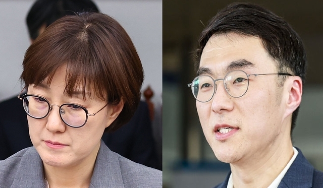 김현지 대통령실 제1부속실장과 김남국 전 대통령실 디지털소통비서관. 연합뉴스 뉴시스