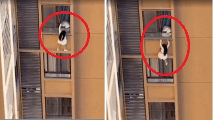 ‘아내에 불륜 들킬까봐’ 아파트 외벽에 매달린 내연녀