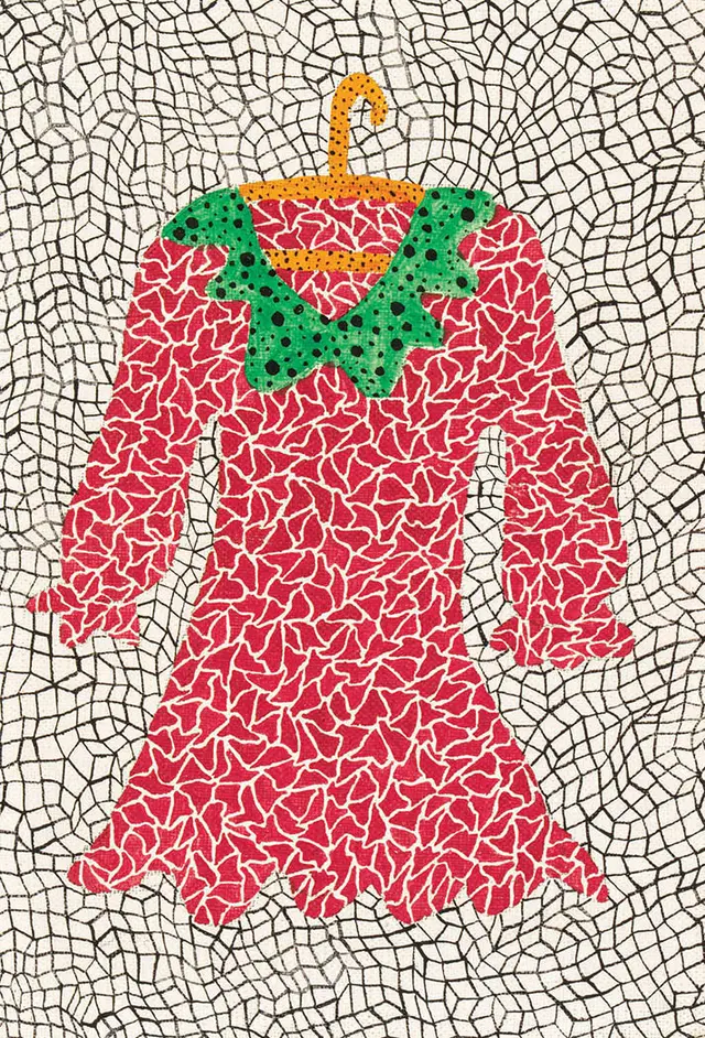 야요이 쿠사마의 ‘드레스(Dress)’.  22.5×15.5cm ,  1982. 추정가 5~8억 원. 케이옥션 제공