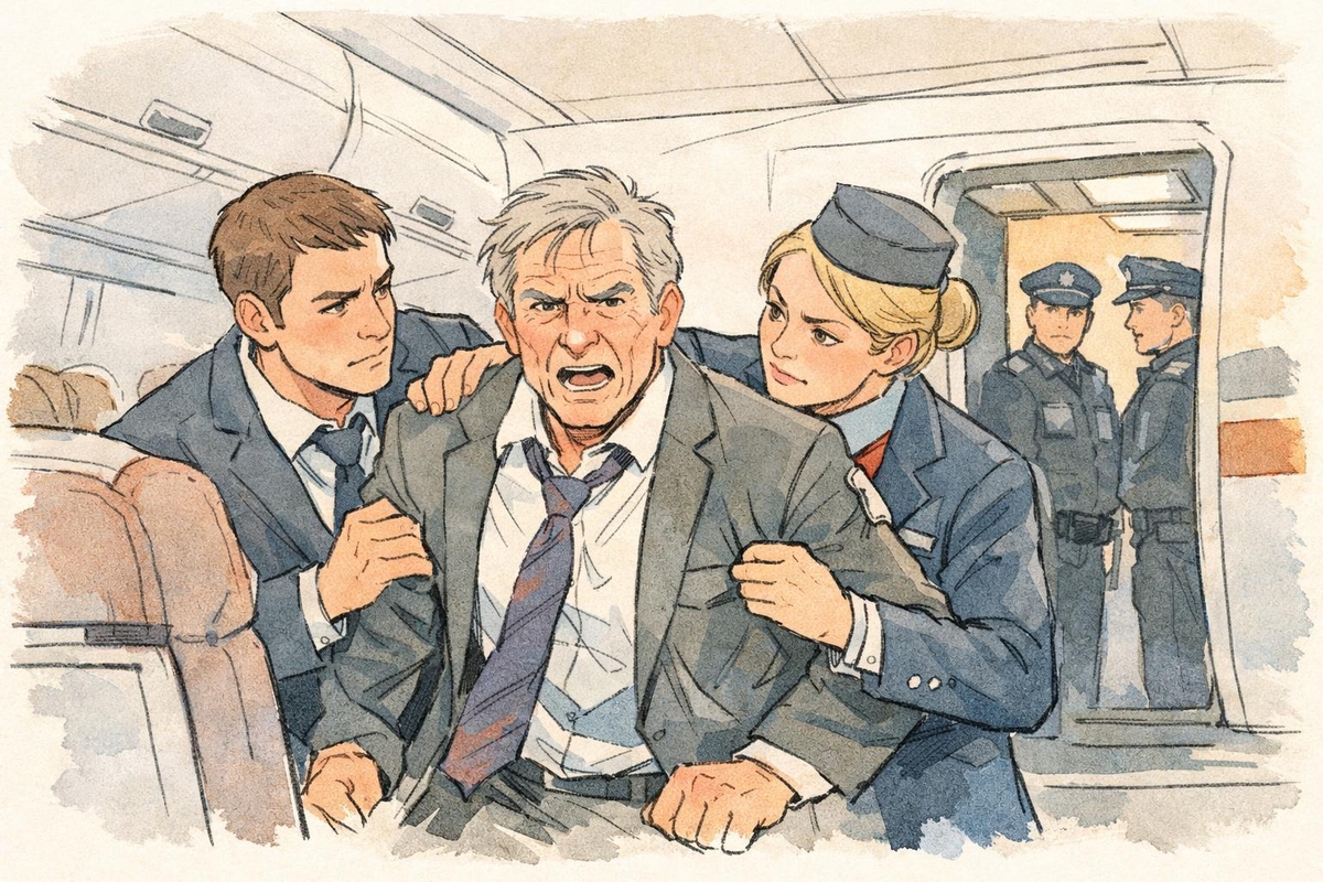 비행기서 술에 취해 男승무원에게 키스한 사업가, 결국