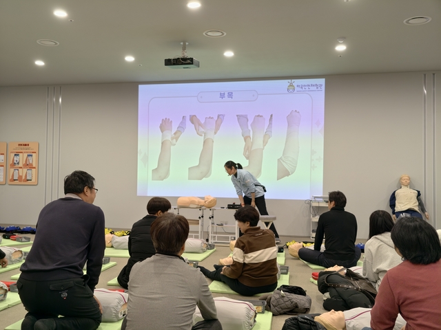 골절 시 부목법. 강서구청 제공