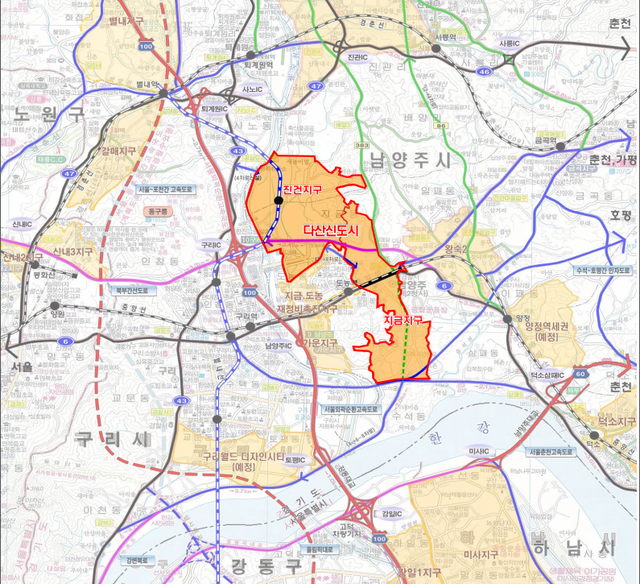 경기 남양주 다산신도시 위치도. 경기주택도시공사 제공