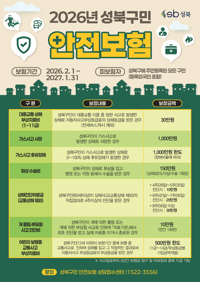 2026년 성북구민안전보험-홍보물 포스터. 성북구청 제공