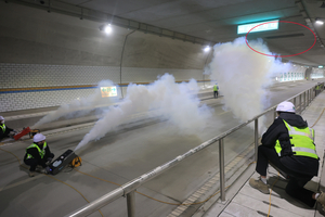터널 화재 대비 제연훈련