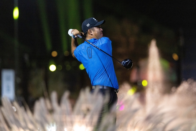 안병훈이 8일(한국시간) 사우디아라비아 리야드 골프클럽에서 끝난 LIV 골프 리야드 대회 최종 4라운드 10번 홀에서 티샷을 하고 있다. AP뉴시스