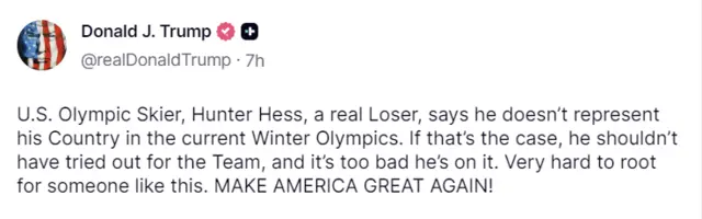 트럼프가 SNS에 올린 글. 트루스소셜